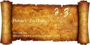 Haupt Zoltán névjegykártya